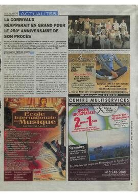 Article ans le journal L'Oie blanche en adte du 28 août 2013.