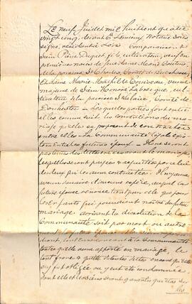Convocation matrimoniale entre Pierre Duquet et Mathilde Corriveau, 9 juillet 1885