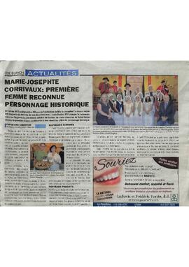 Article du journal L'Oie blanche en date du 23 juillet 2014.