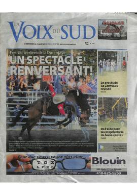 Page couverture de La Voix du Sud en date du 23 juillet 2014.
