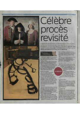 Article dans le Journal de Québec en date du 24 août 2013.