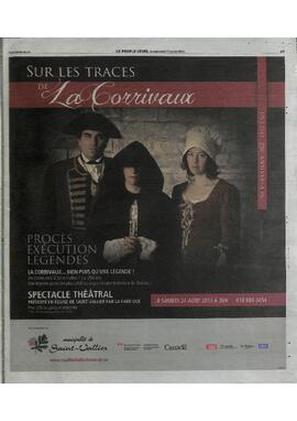 Publicité dans le jounal Le Peuple de Lévis en date du 17 juillet 2013.
