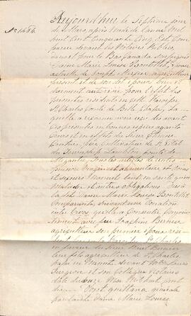 Quittance Marie Louise Bouthillet, épouse de Joseph Mercier faveur d'Étienne Couture, 7 mars 1855
