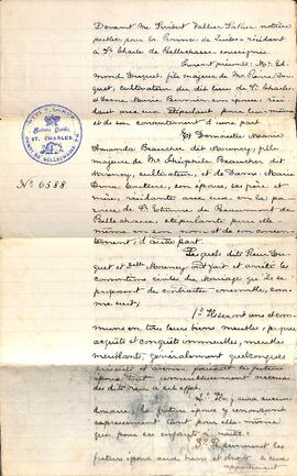 Contrat de mariage entre Edmond Duquet et Marie-Almanda (Amanda) Boucher dit Morency, 19 novembre 1877